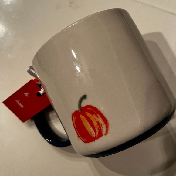 Pumpkin Mug‎ by Lang Designs with Hand Painted Detail and Handle Accent (new) - Picture 4 of 11